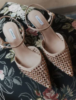 Slingback con strass - CAMMELLO