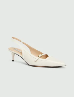 Slingback in nappa - BIANCO LANA