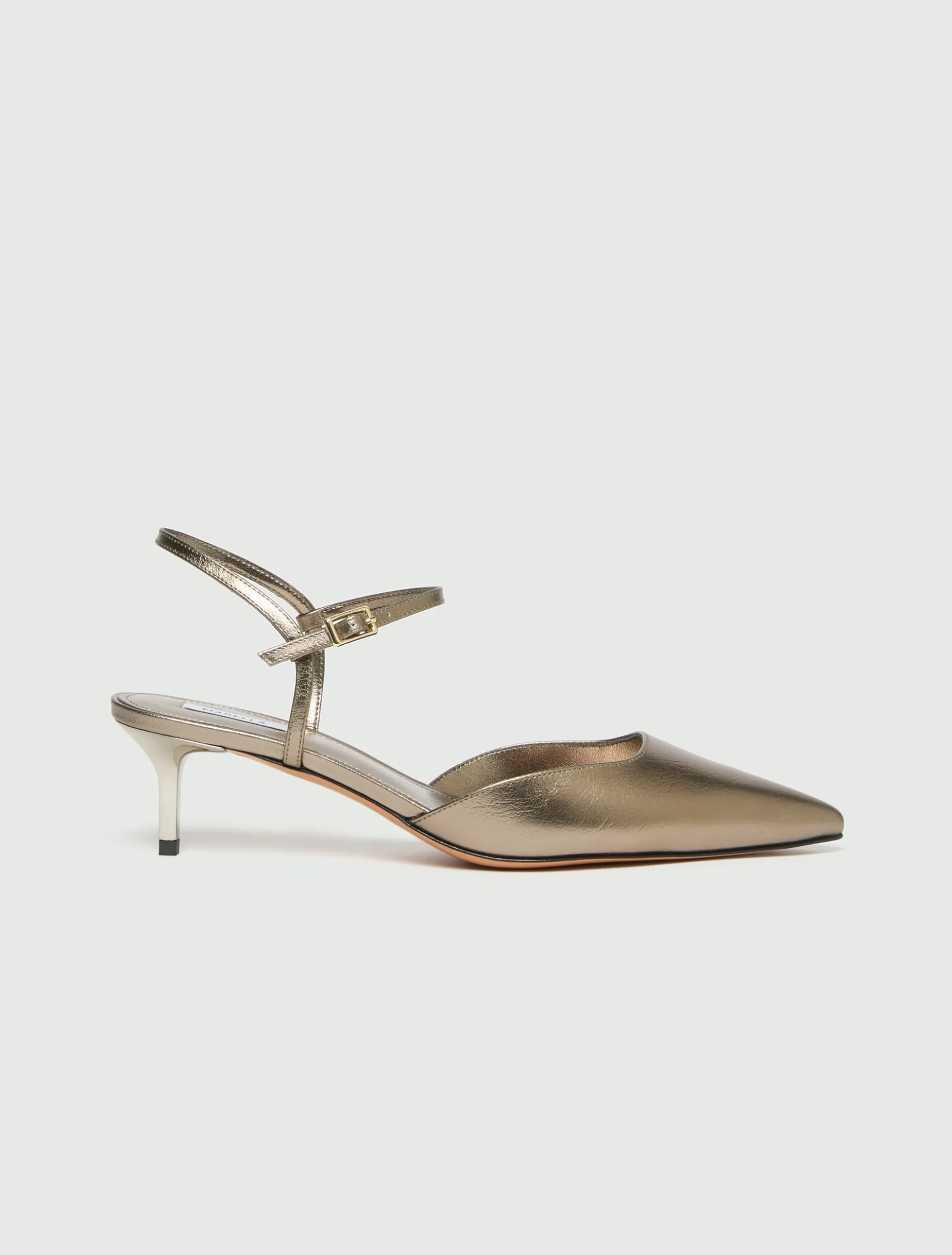 Slingback in pelle laminata - ORO