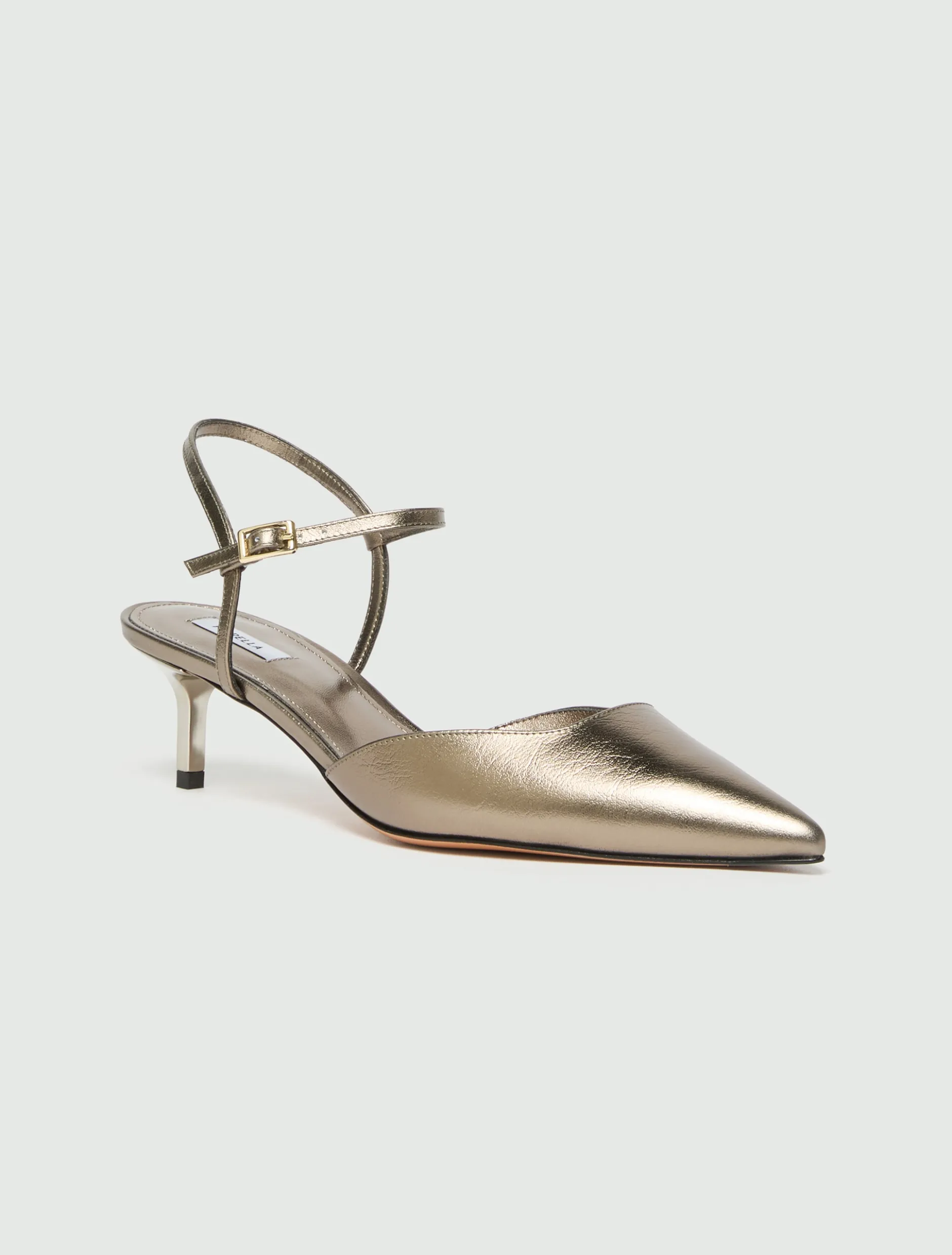Slingback in pelle laminata - ORO