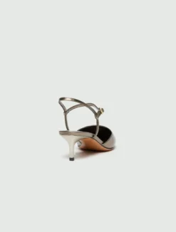 Slingback in pelle laminata - ORO