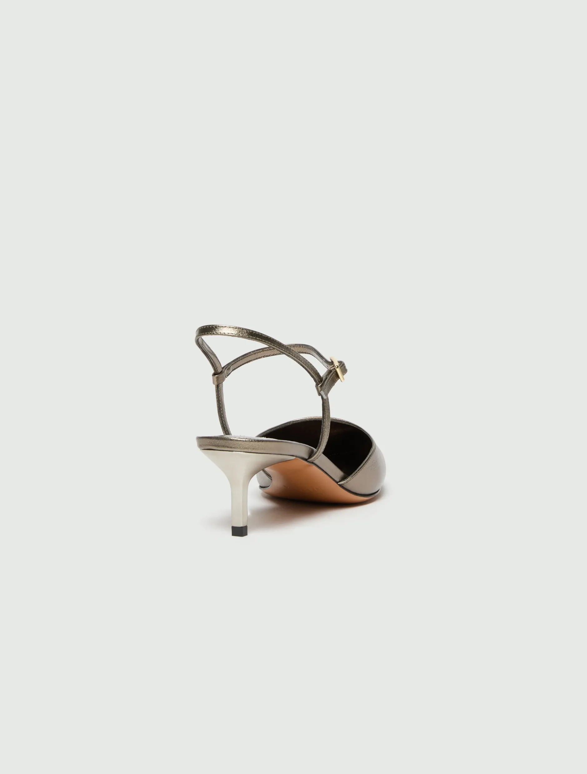 Slingback in pelle laminata - ORO