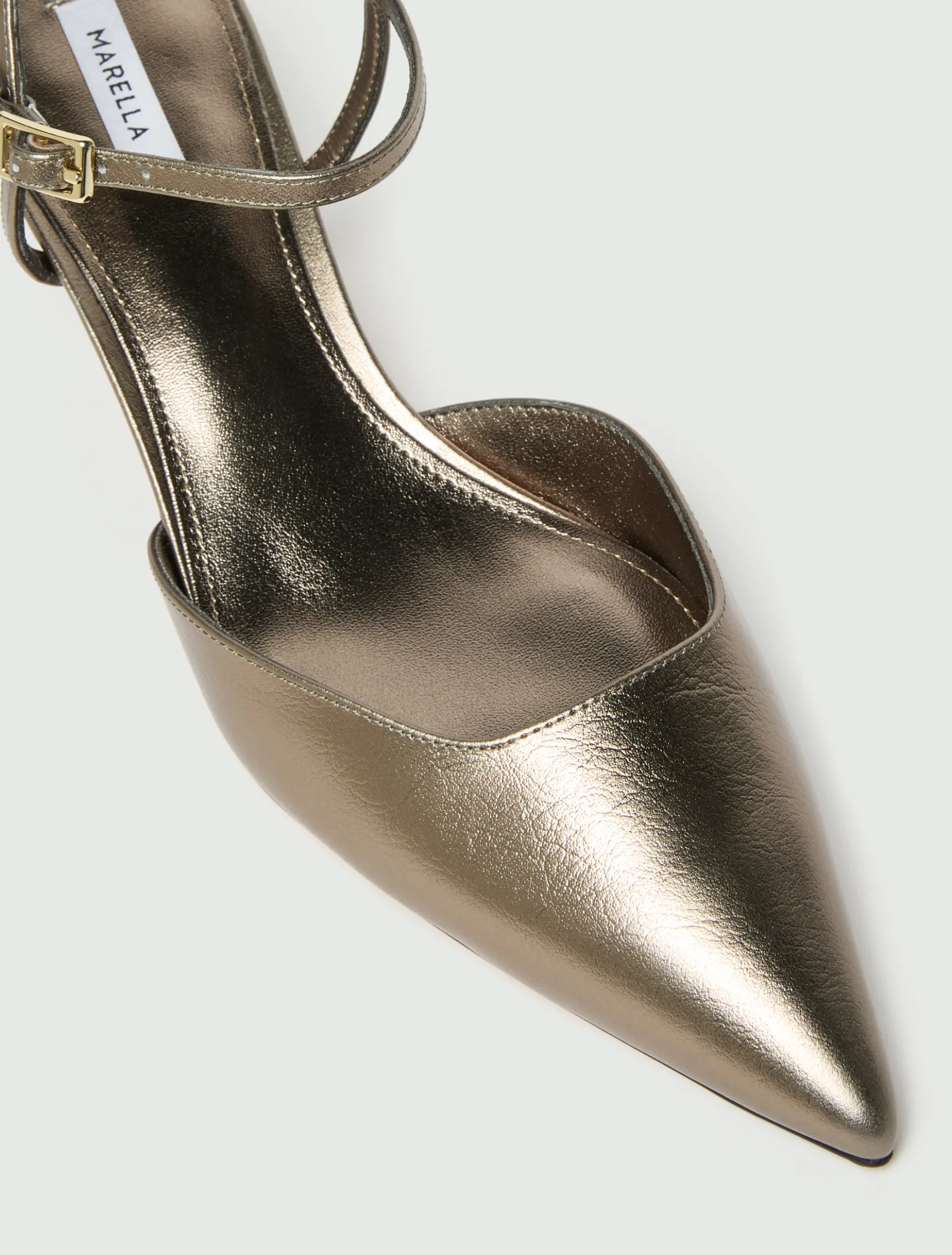 Slingback in pelle laminata - ORO