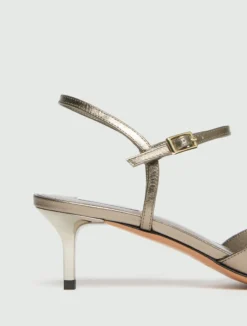 Slingback in pelle laminata - ORO