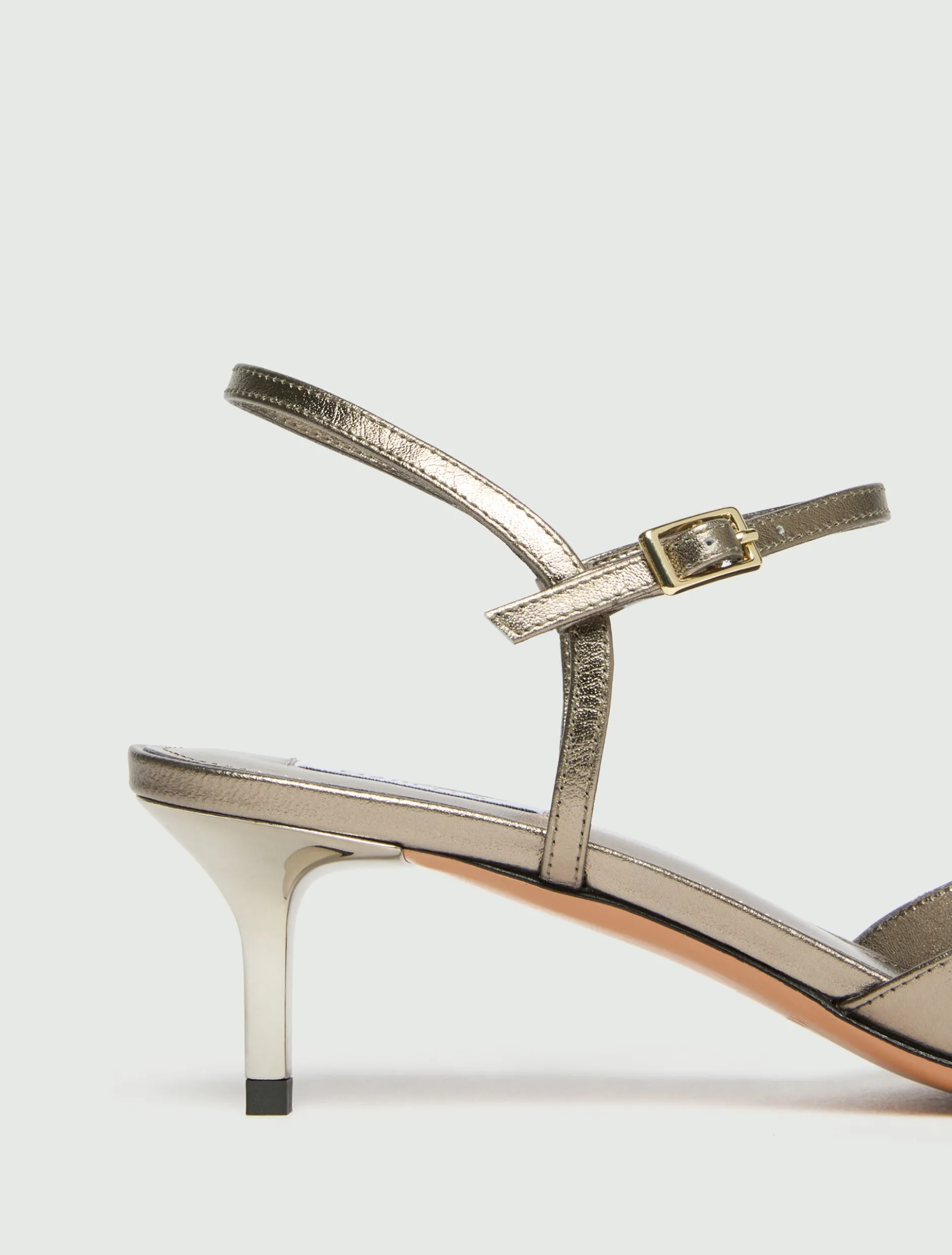 Slingback in pelle laminata - ORO