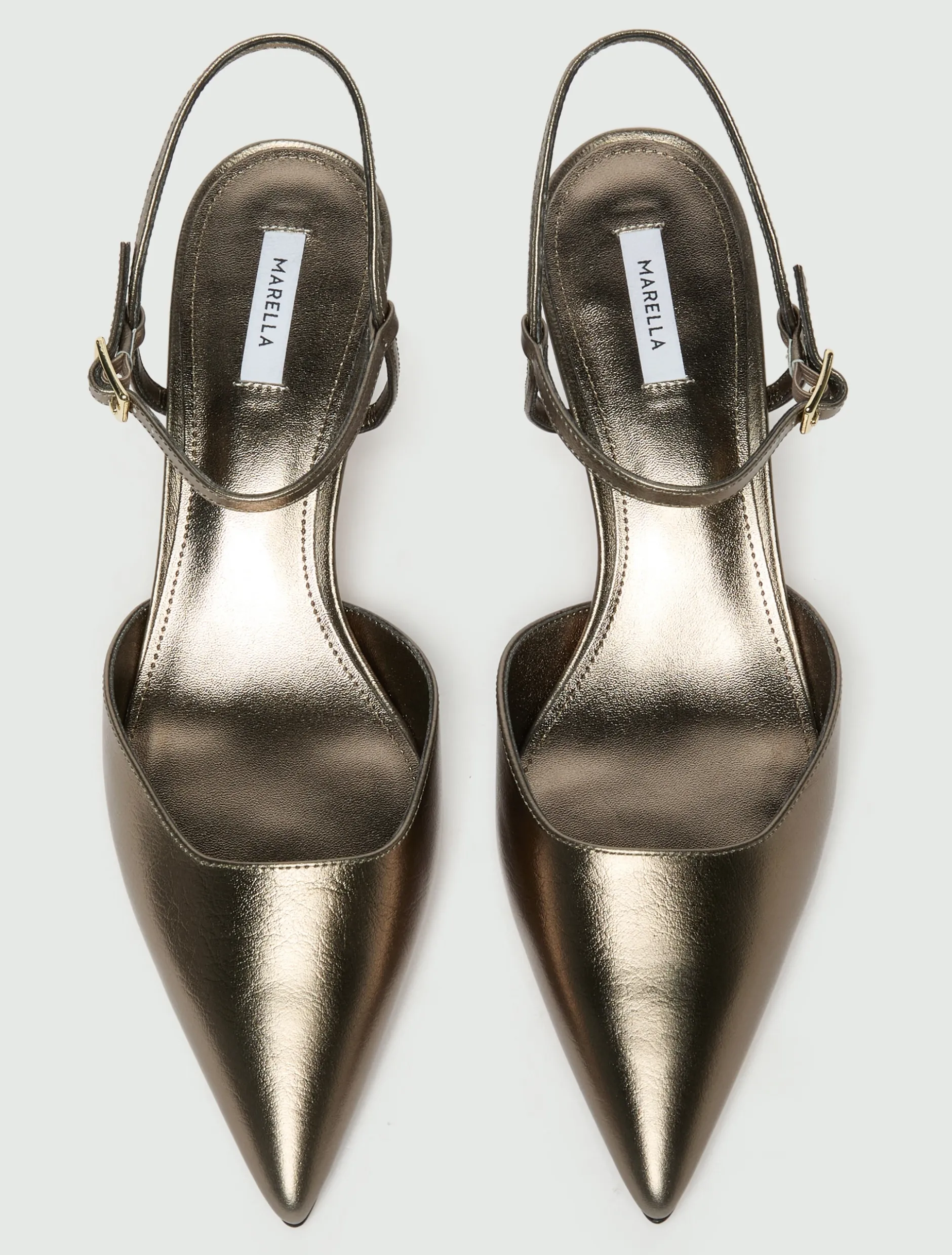 Slingback in pelle laminata - ORO