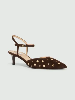 Slingback in pelle scamosciata - TESTA DI MORO