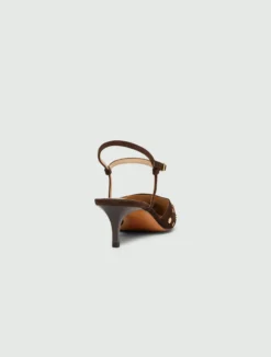 Slingback in pelle scamosciata - TESTA DI MORO