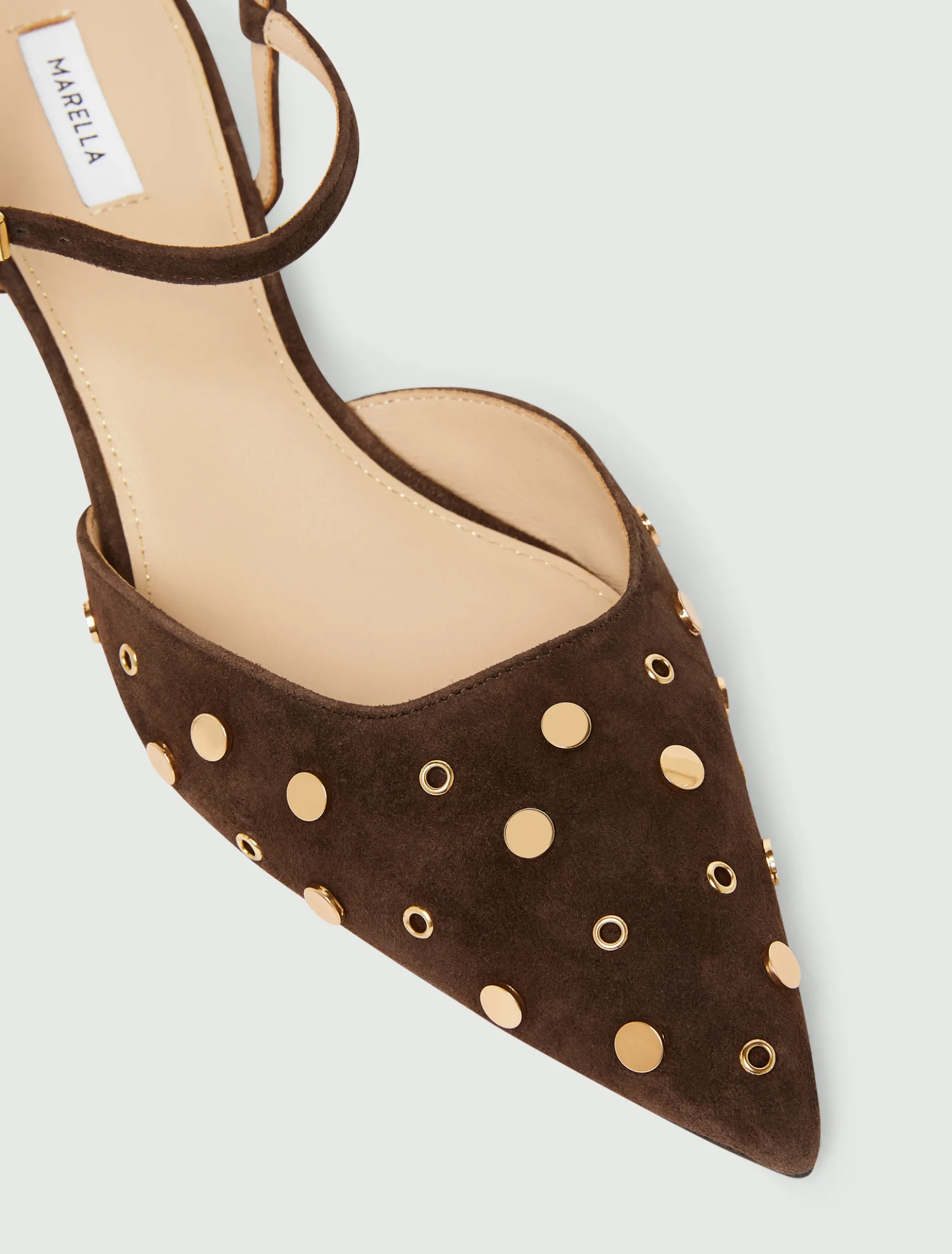 Slingback in pelle scamosciata - TESTA DI MORO