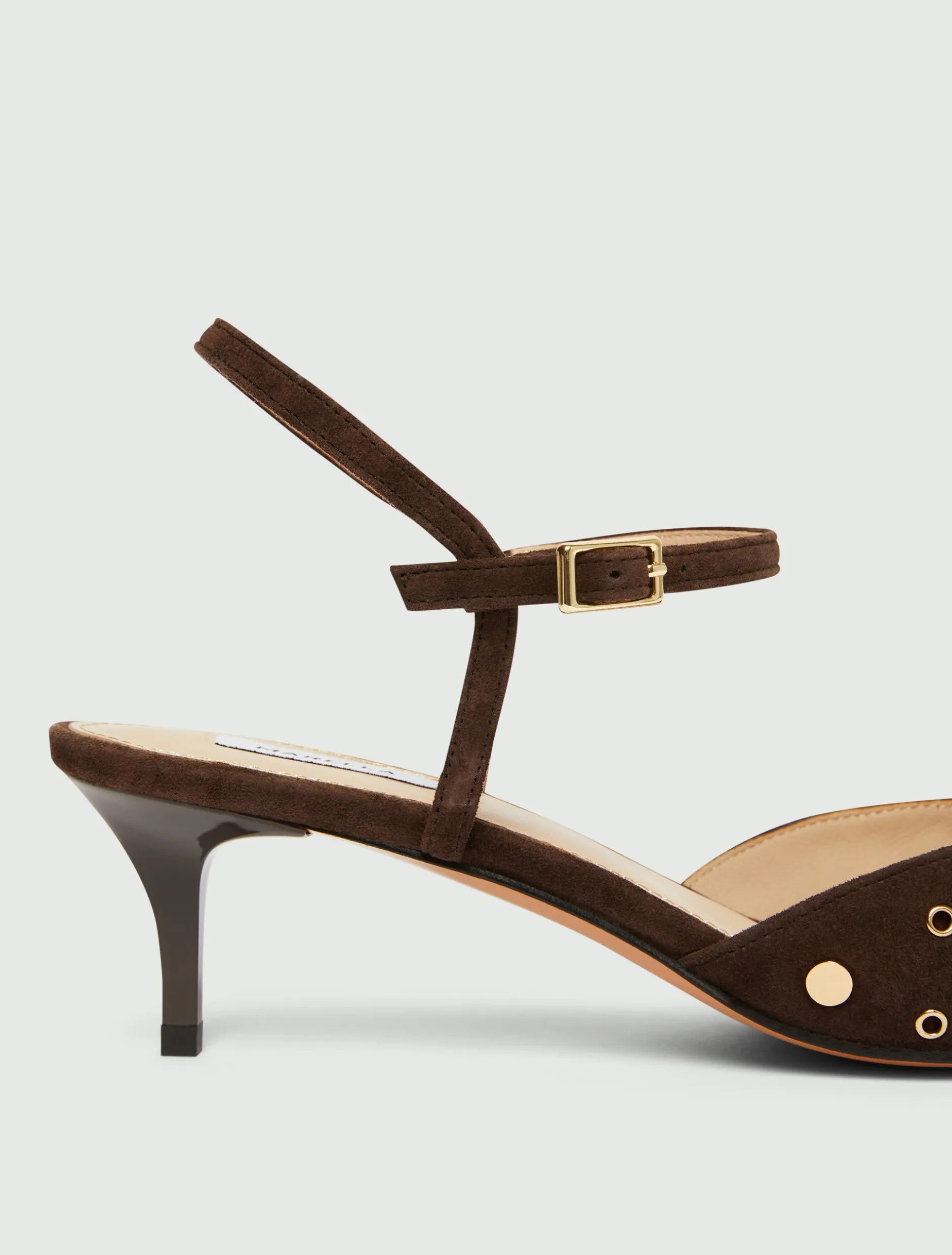 Slingback in pelle scamosciata - TESTA DI MORO