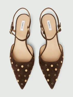 Slingback in pelle scamosciata - TESTA DI MORO