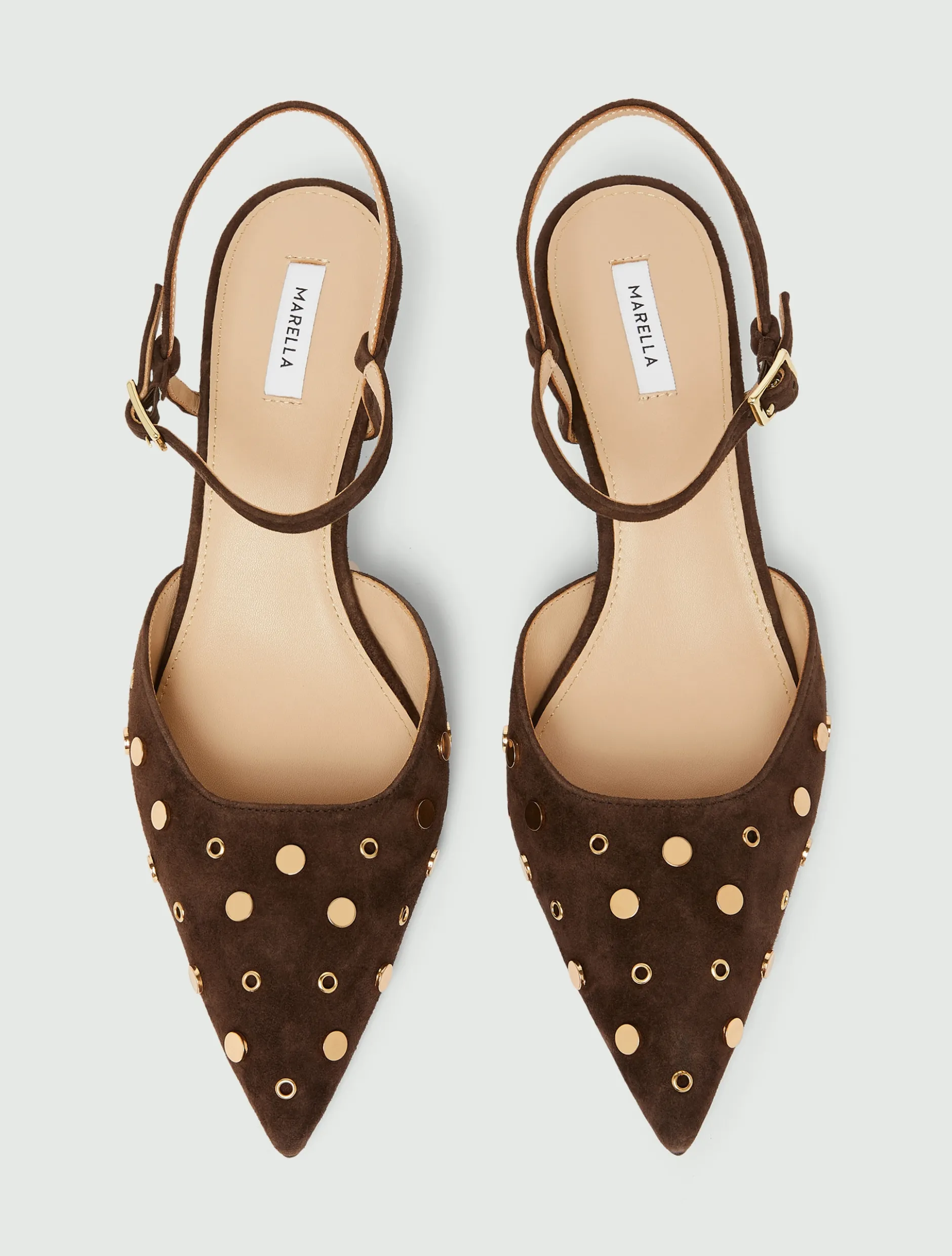 Slingback in pelle scamosciata - TESTA DI MORO