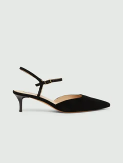 Slingback in pelle scamosciata - NERO