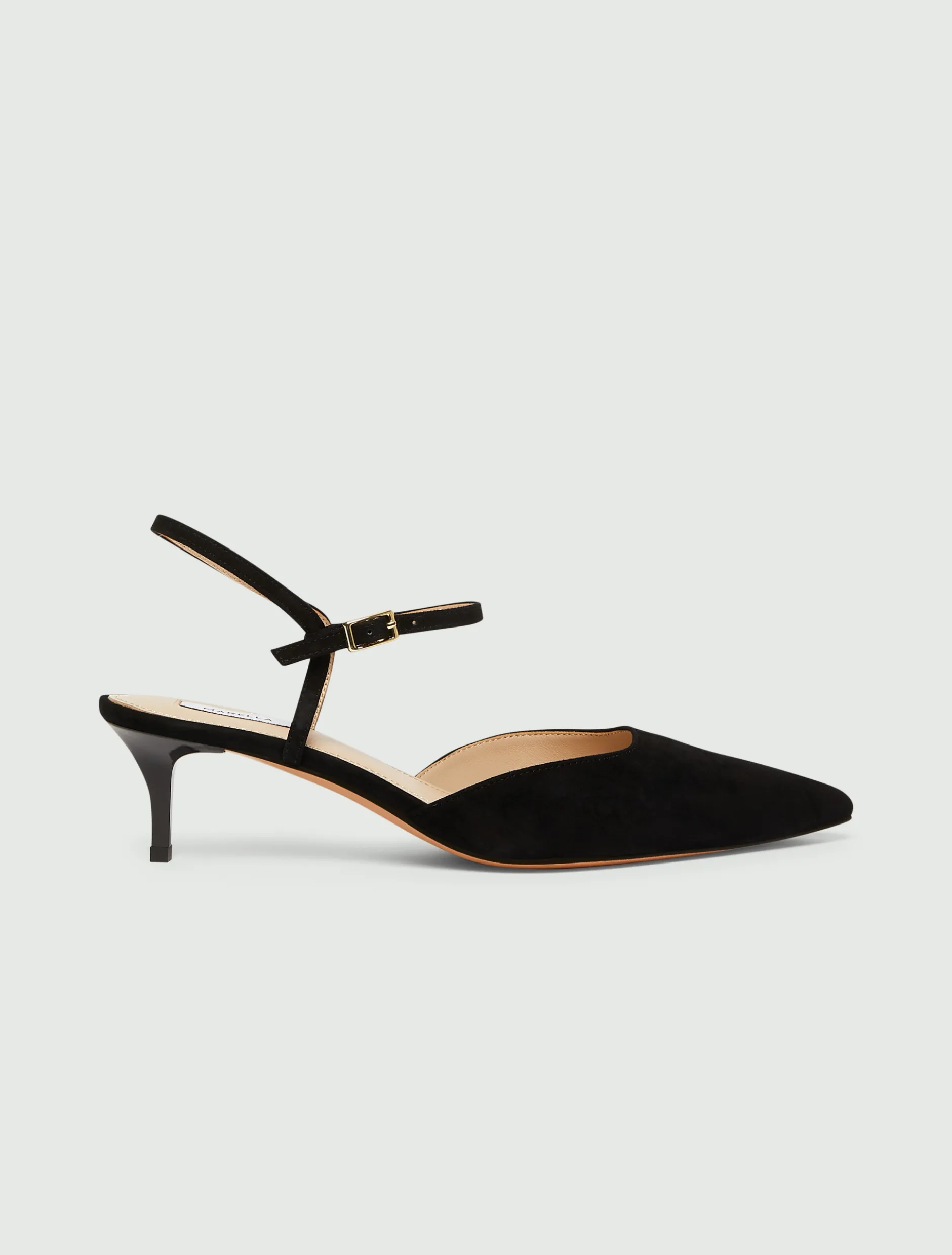 Slingback in pelle scamosciata - NERO