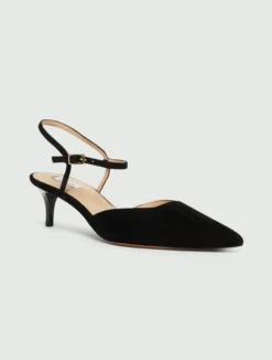 Slingback in pelle scamosciata - NERO