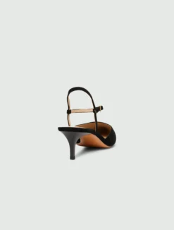 Slingback in pelle scamosciata - NERO