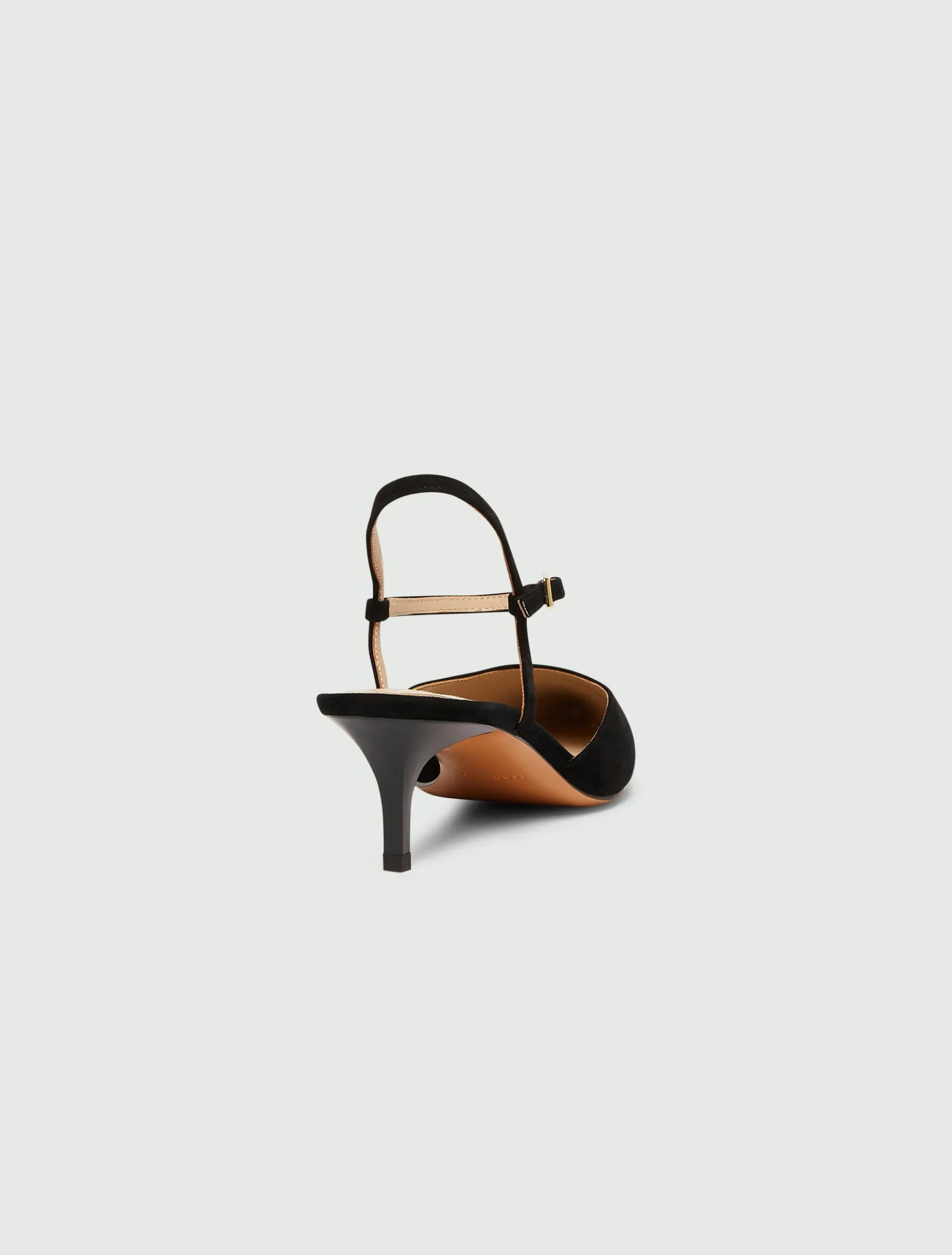 Slingback in pelle scamosciata - NERO