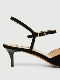 Slingback in pelle scamosciata - NERO