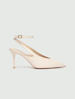 Slingback in pelle stampata - AVORIO