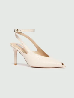 Slingback in pelle stampata - AVORIO