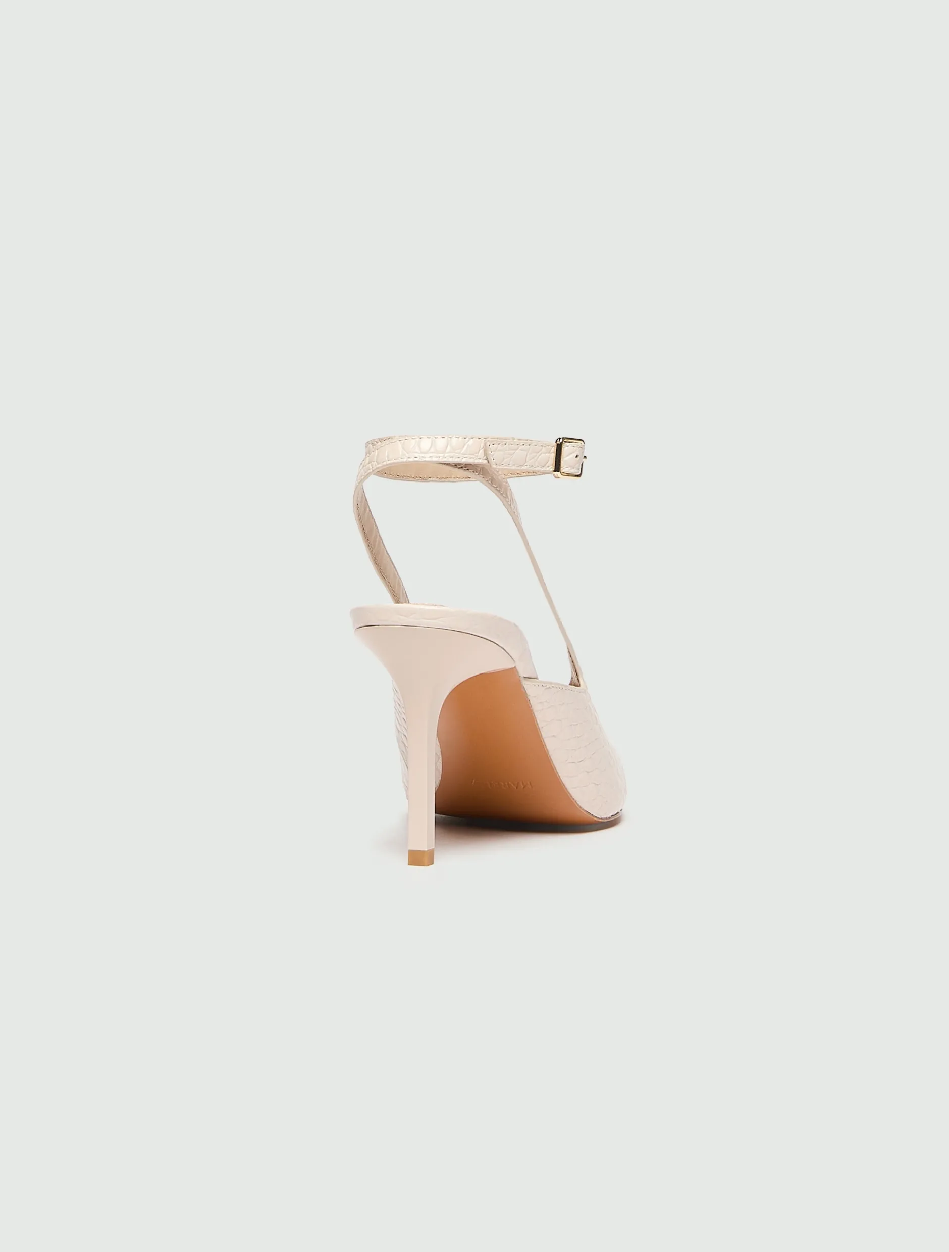 Slingback in pelle stampata - AVORIO