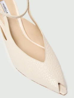 Slingback in pelle stampata - AVORIO
