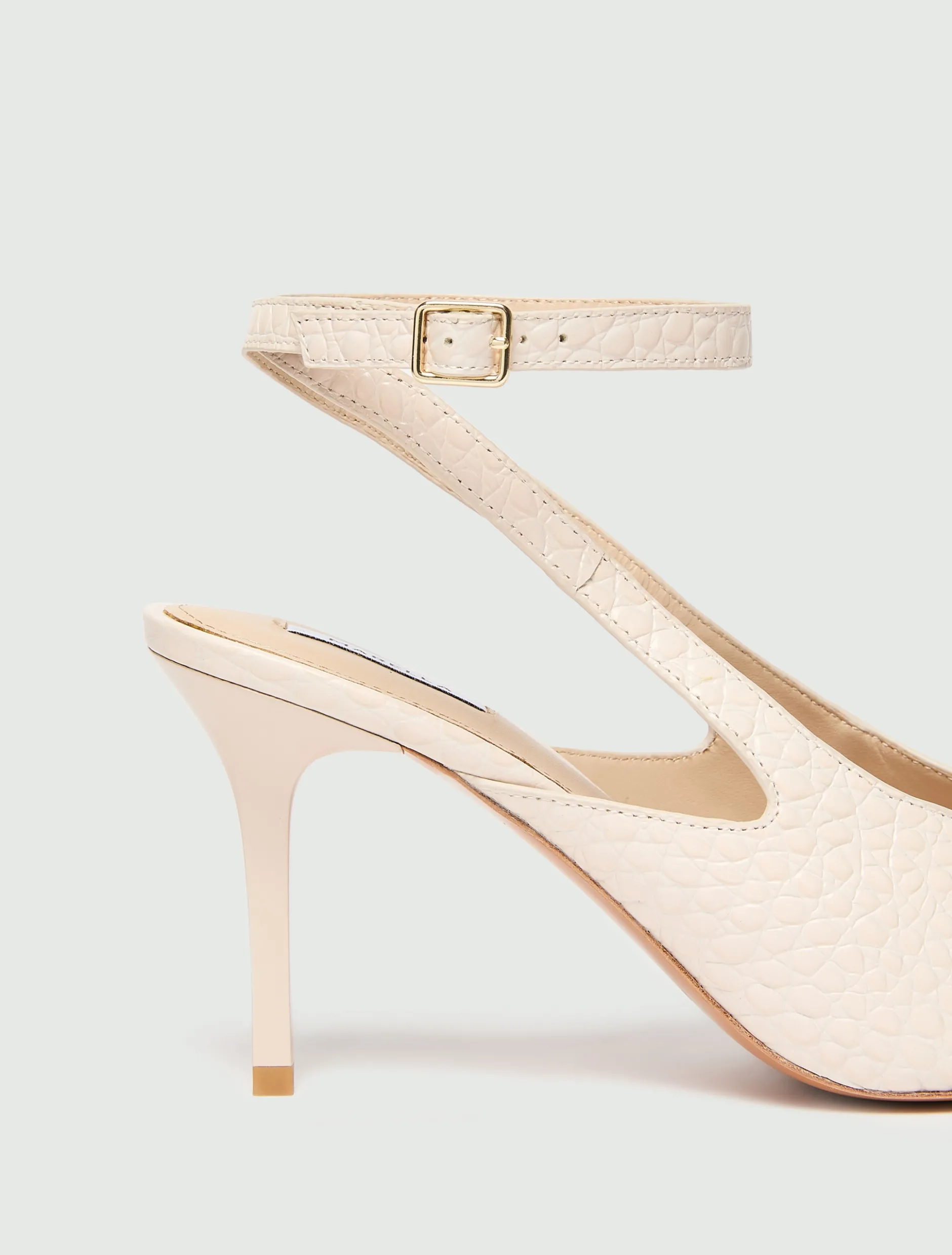 Slingback in pelle stampata - AVORIO