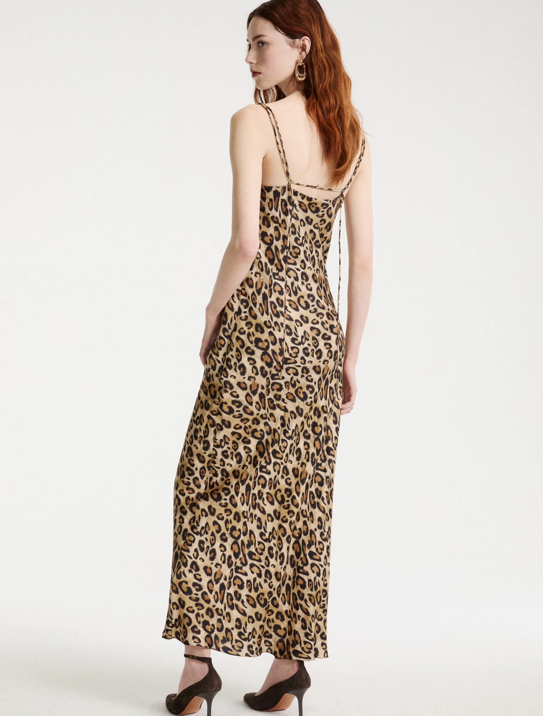 Slip dress in twill - BEIGE