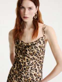 Slip dress in twill - BEIGE
