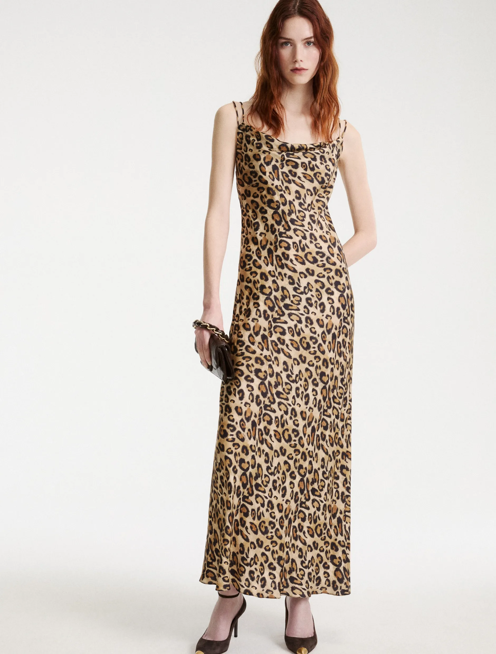 Slip dress in twill - BEIGE