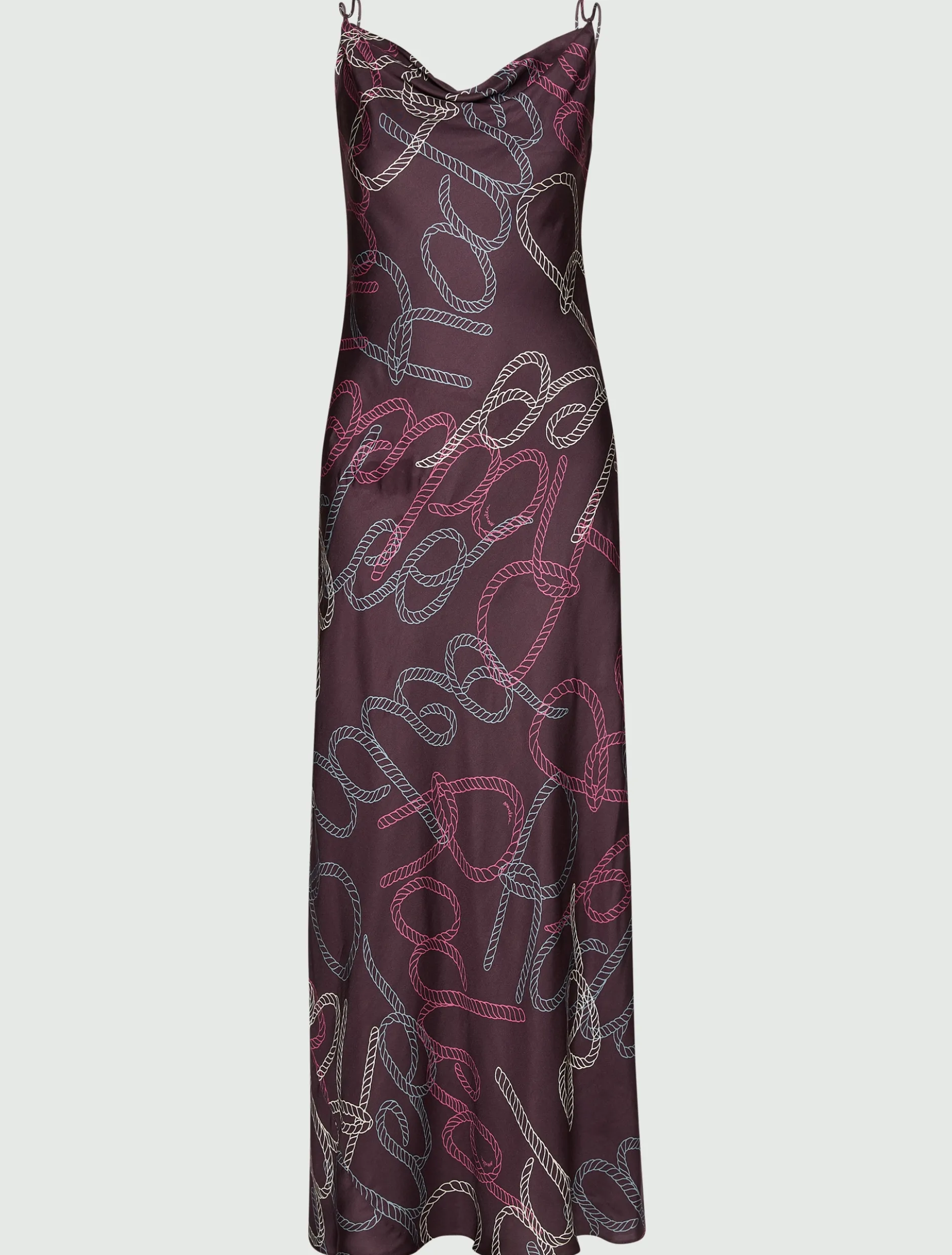 Slip dress in twill - BORDEAUX