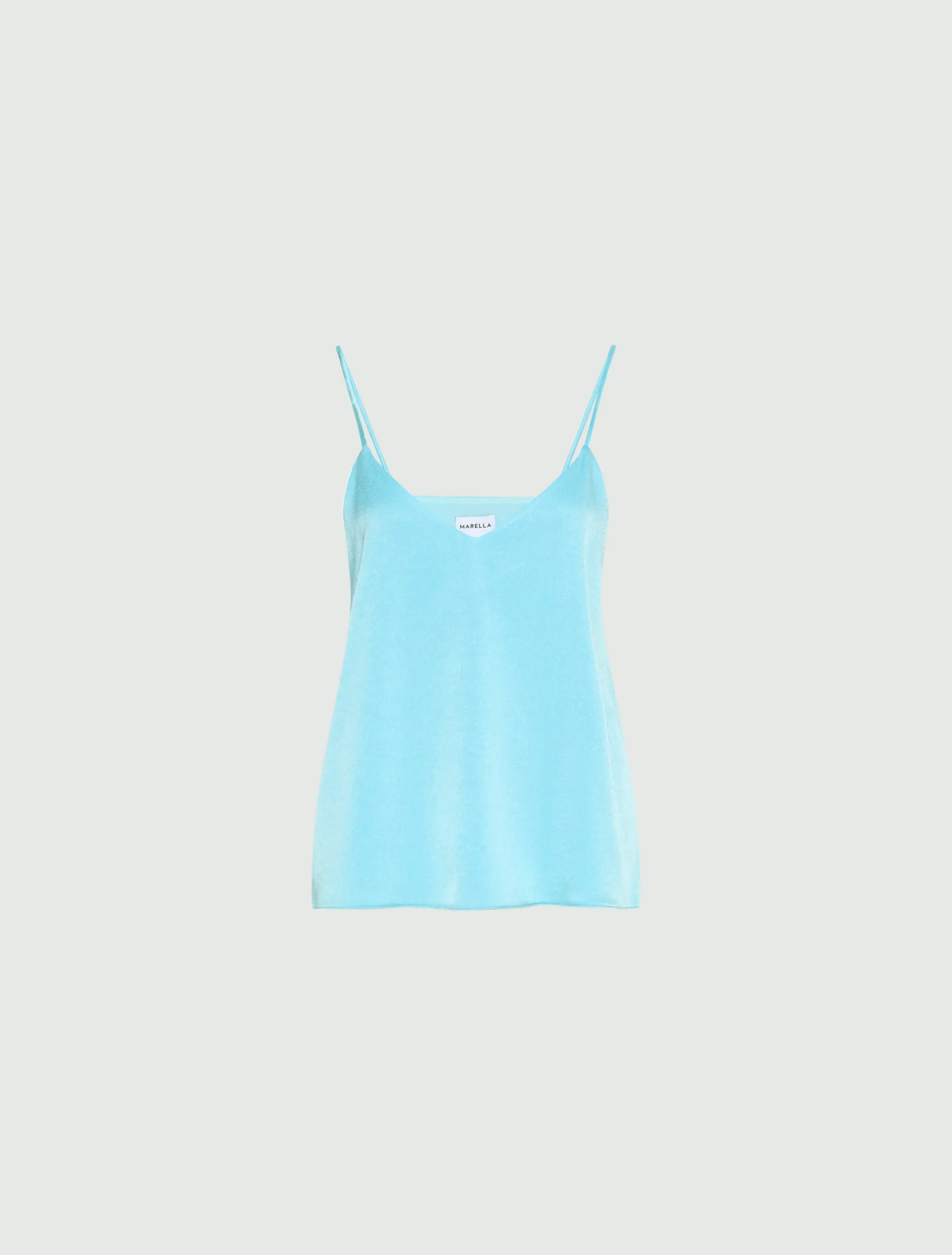 Slip top in satin - ACQUAMARINA