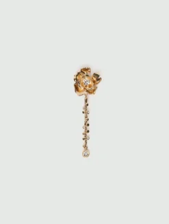 Spilla con rosa e cristalli - ORO