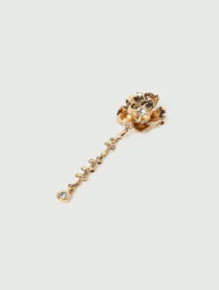 Spilla con rosa e cristalli - ORO