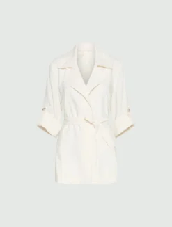 Spolverino con coulisse - BIANCO LANA