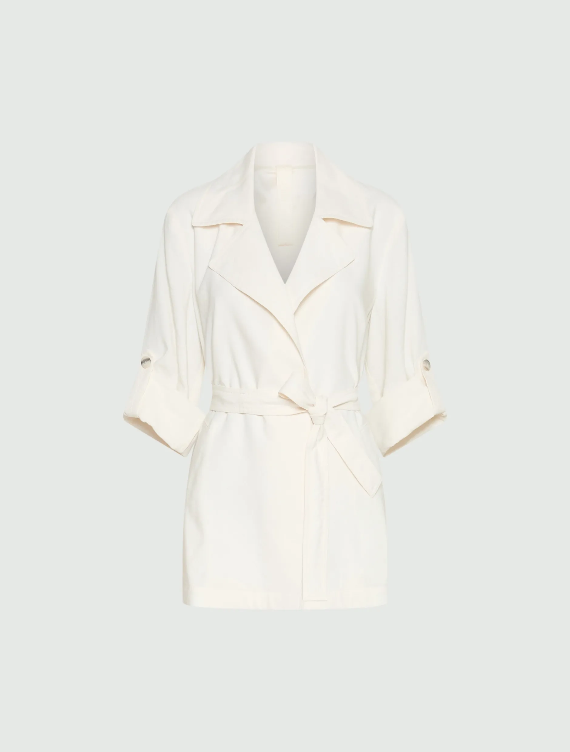 Spolverino con coulisse - BIANCO LANA