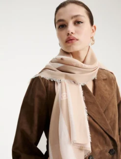 Stola con disegno jacquard - CAMMELLO