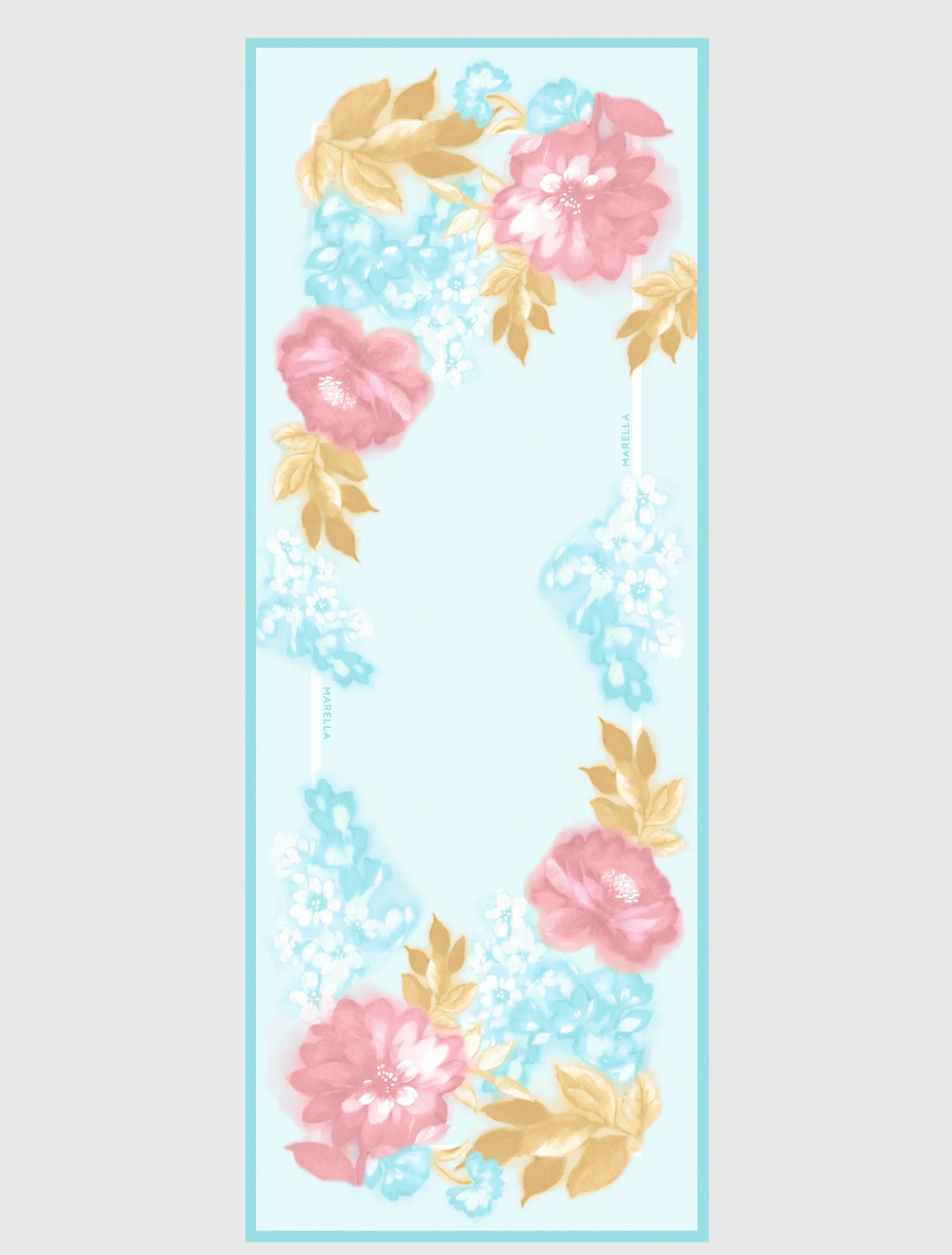Stola con stampa floreale - TURCHESE