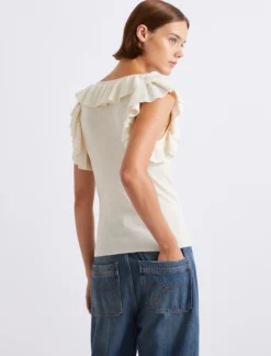 Top a costine con volant - PANNA