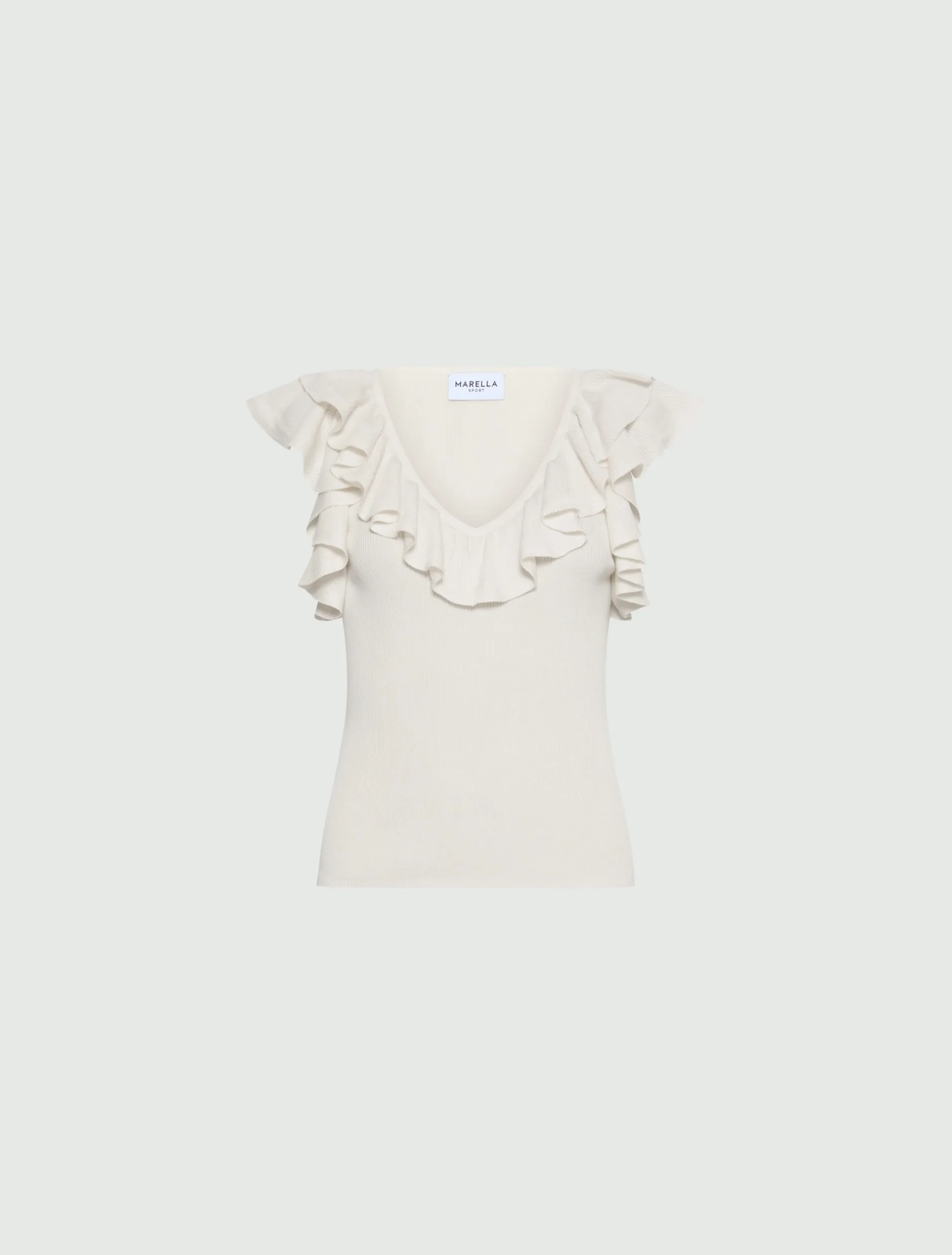Top a costine con volant - PANNA