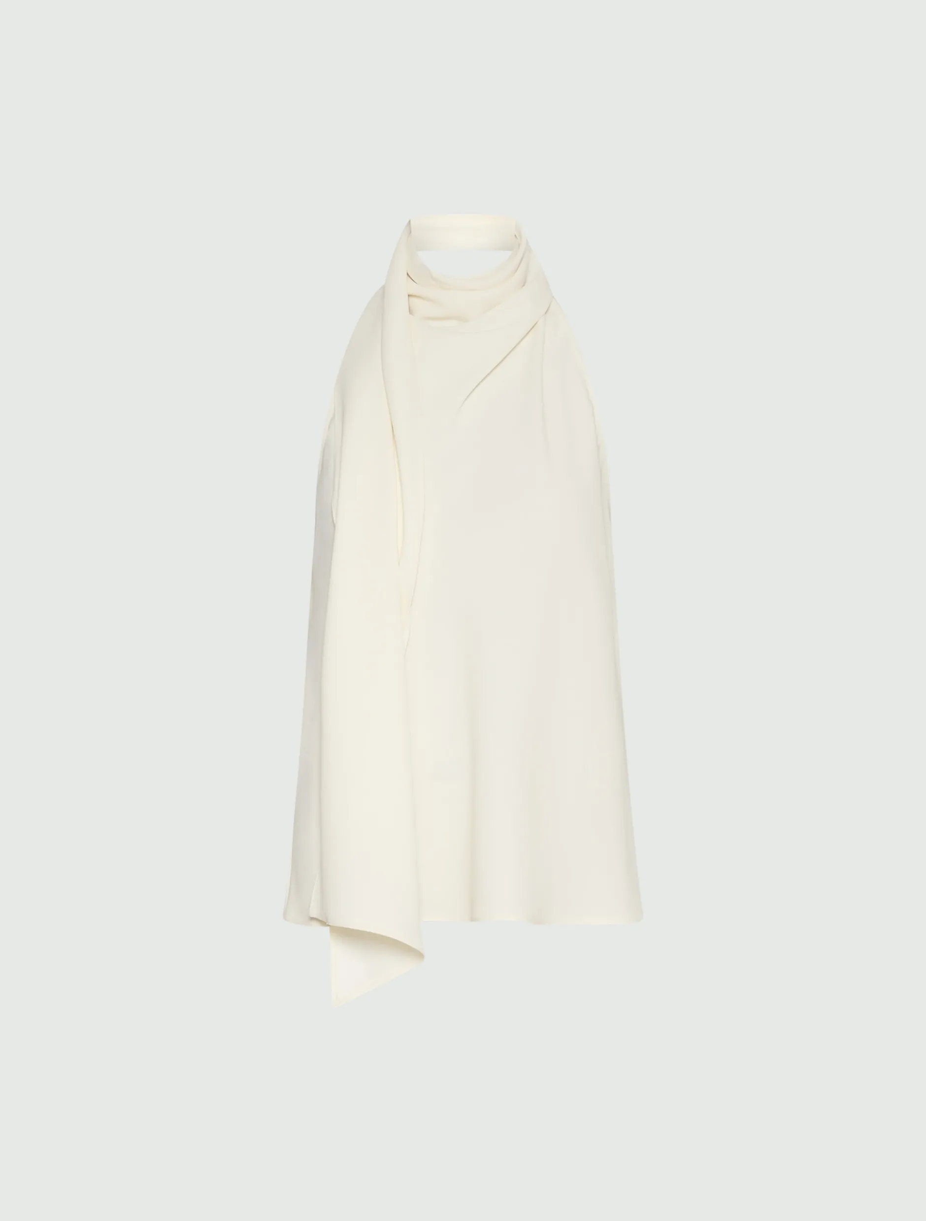 Top all'americana in envers satin - BIANCO LANA