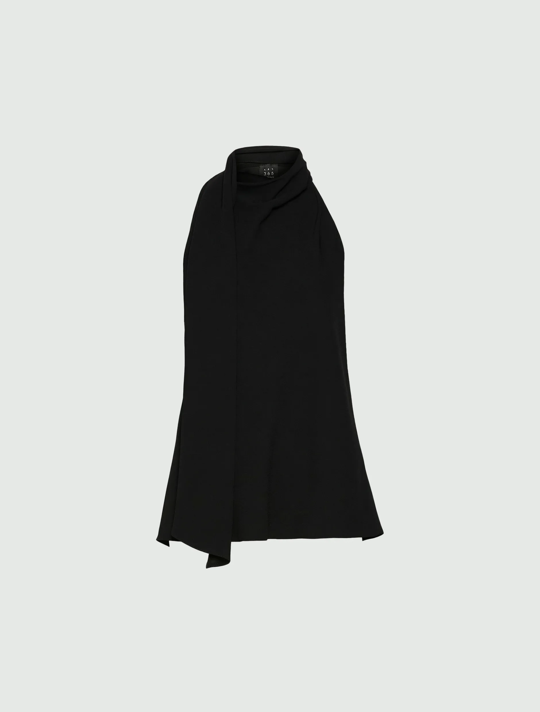 Top all'americana in envers satin - NERO