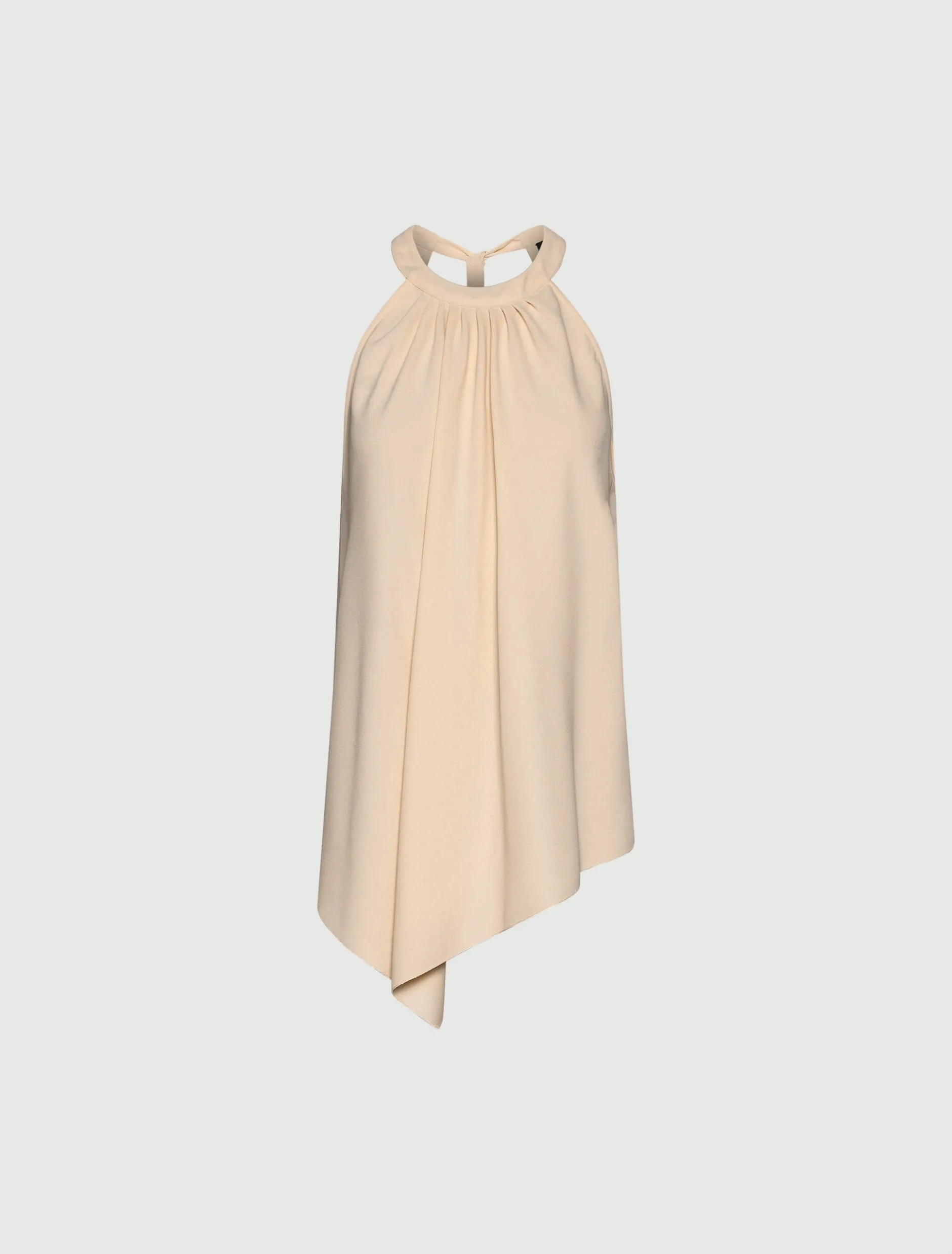 Top asimmetrico in envers satin - NUDO