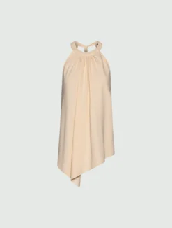 Top asimmetrico in envers satin - NUDO