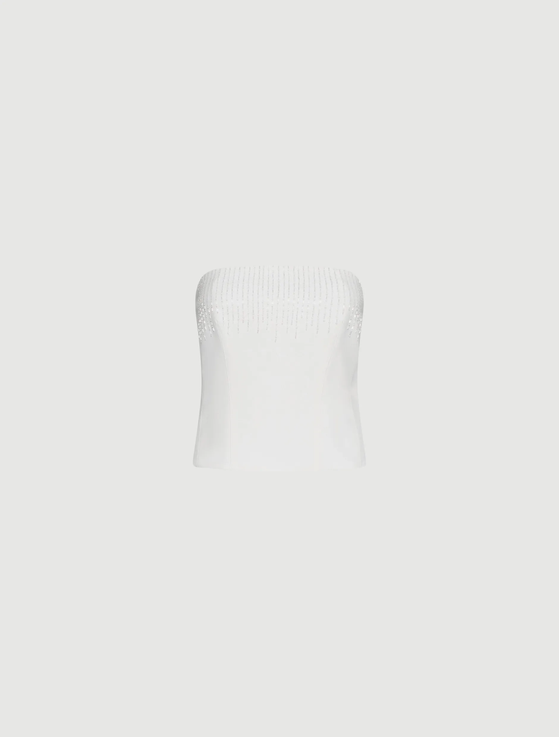 Top bustier in tela stretch - BIANCO