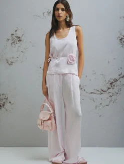 Top con fiore abbinato - ROSA
