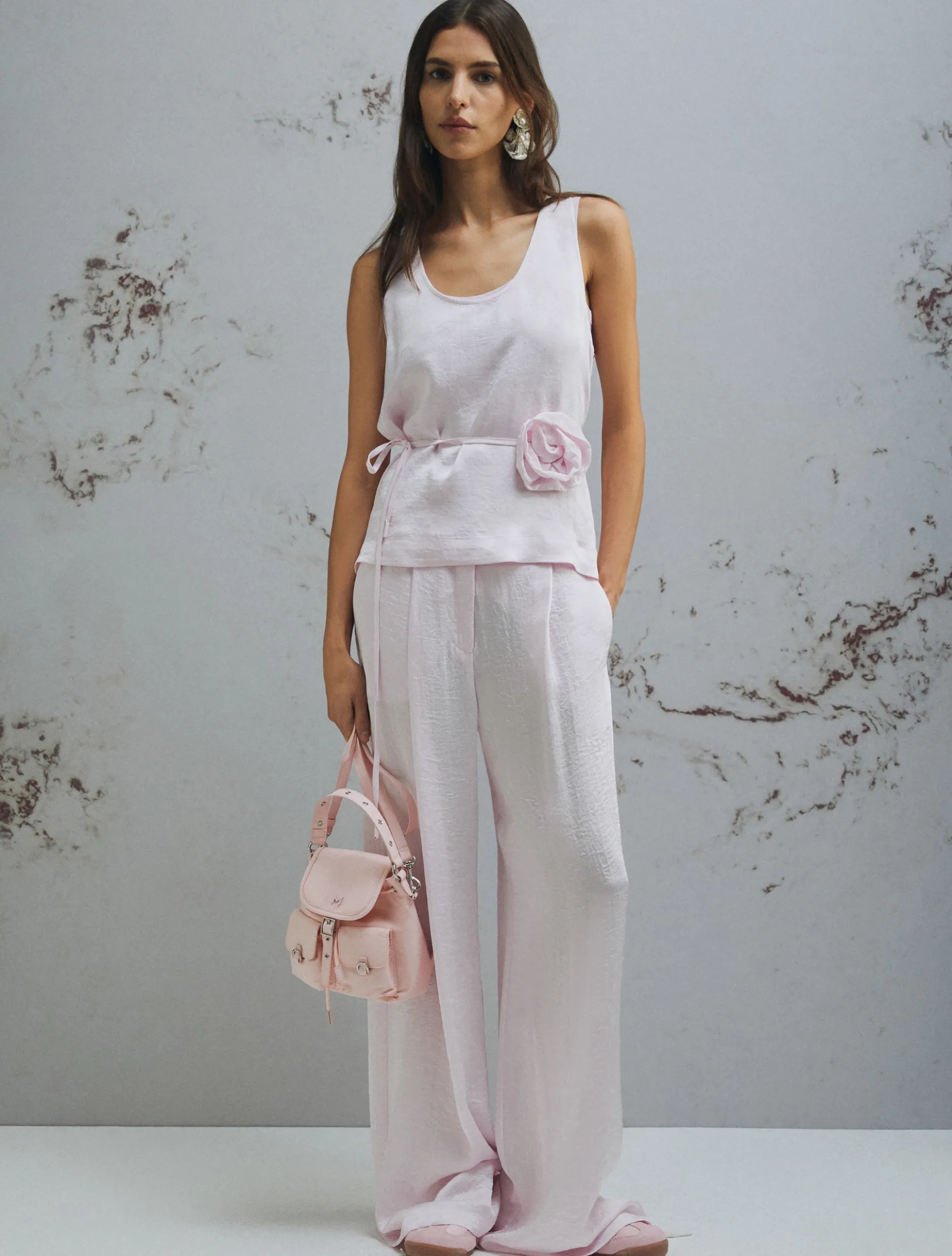 Top con fiore abbinato - ROSA
