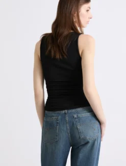 Top con incrocio - NERO