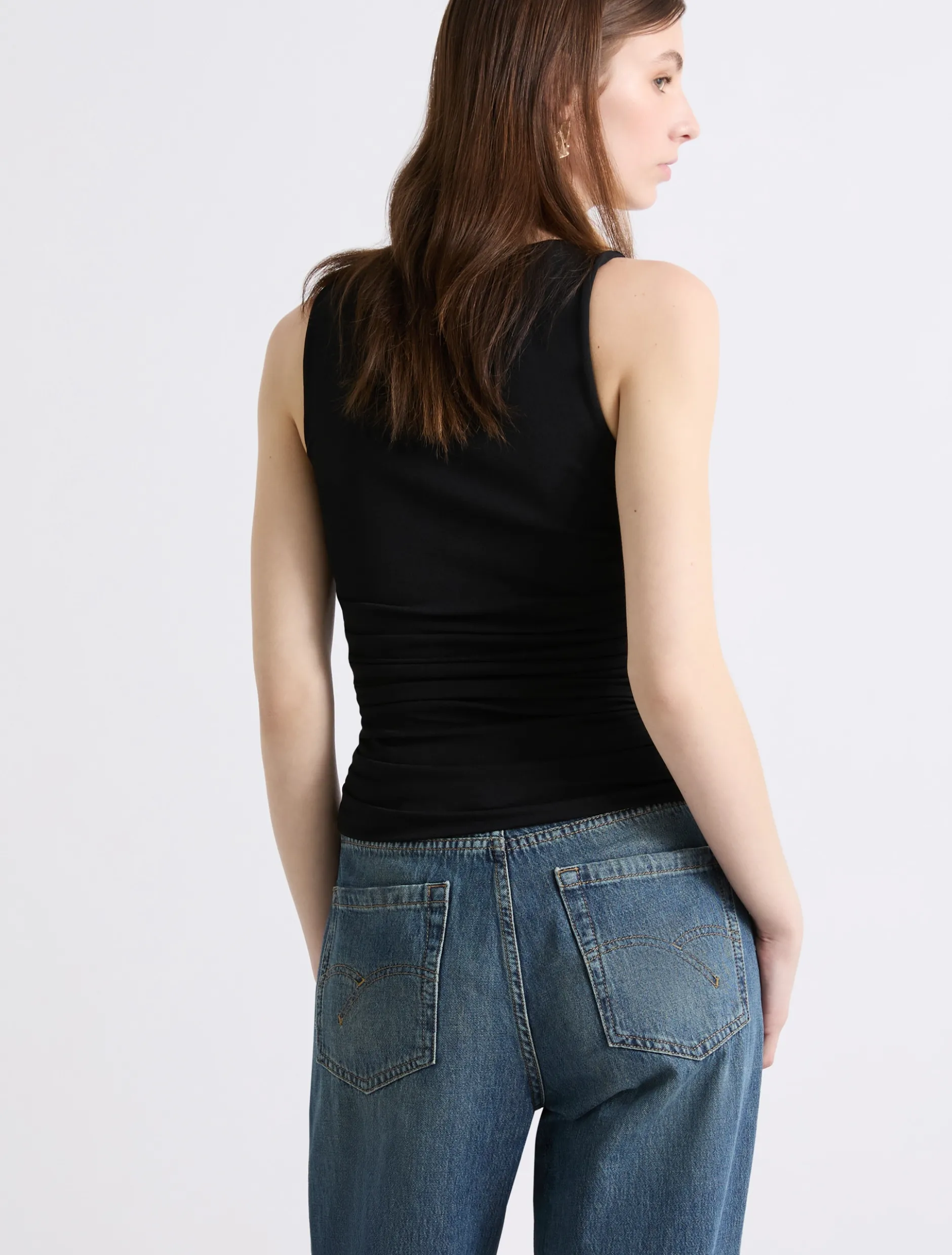 Top con incrocio - NERO