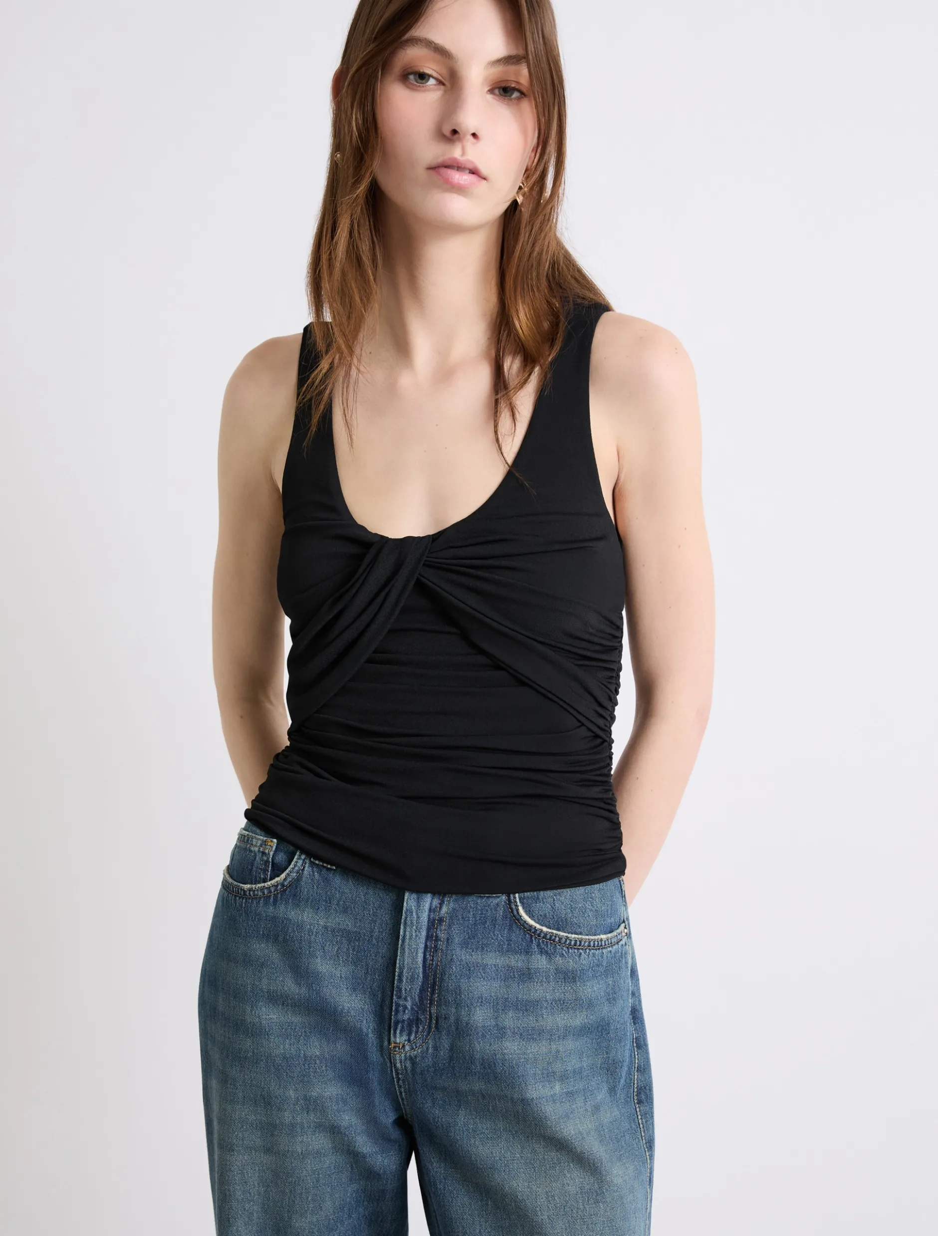 Top con incrocio - NERO